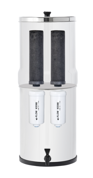 Water.eco®| Waterfilter 11.4L | incl. RVS kraan| 2 x Koolstof-filter| RVS Standaard